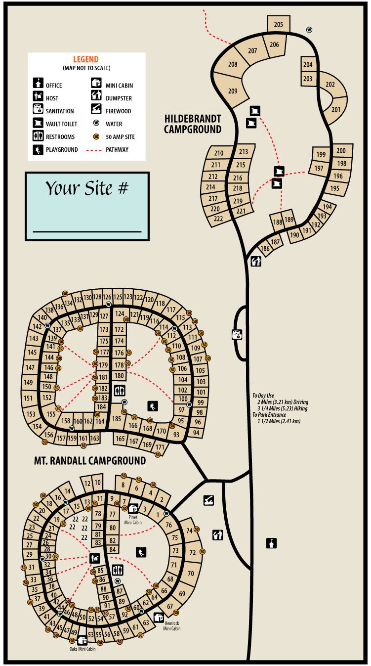 Warren Dunes State Park - Park And Campground Map (newer photo)